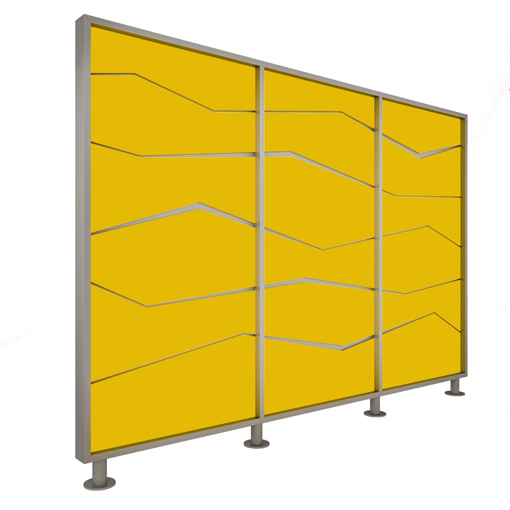 Перегородка 3-х секционная стандарт Zigzag (Зигзаг) без подсветки 1900х150х1650 мм