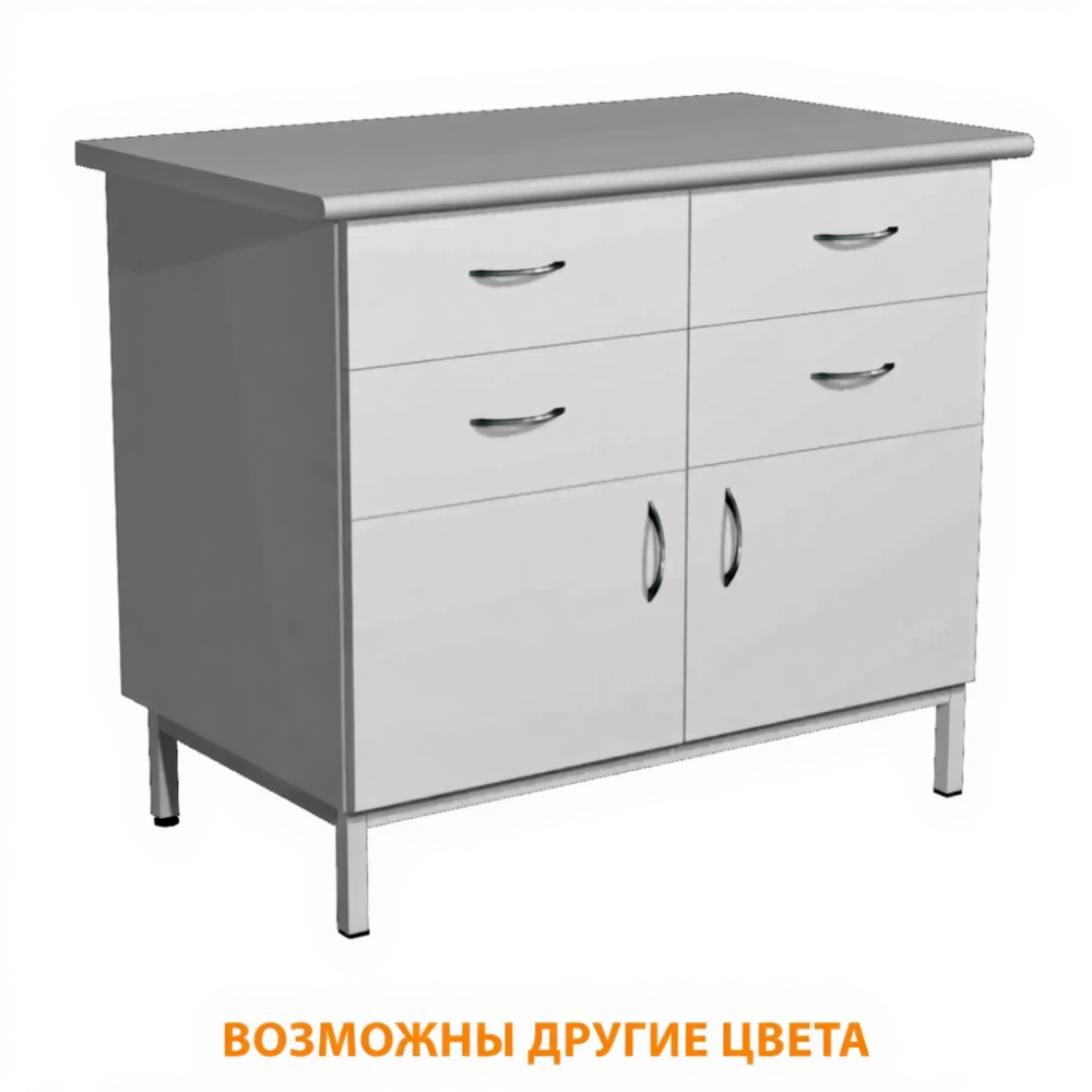 Стол-тумба СЛ-111/2.2 «Стандарт» (корпус ЛДСП серый, столешница постформинг серый, каркас серый)