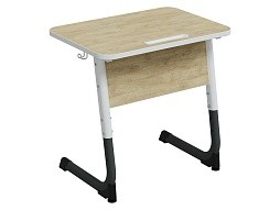 Стол 1-местный школьный 3-5 г/р "Альтер" с наклоном столешницы 0-15° СУ.1.35.АУ-БГ.Д (дуб "Бардолино", м/к белый/графит)
