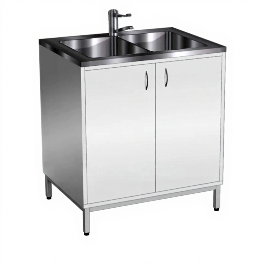 Стол-мойка СТм-102 «Стандарт» 800 (корпус металл серый, каркас серый)