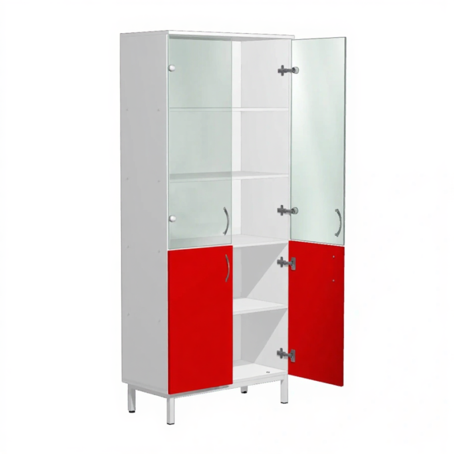 Шкаф для документов и материалов ШД-4.1 (ЛДСП белый, каркас белый)