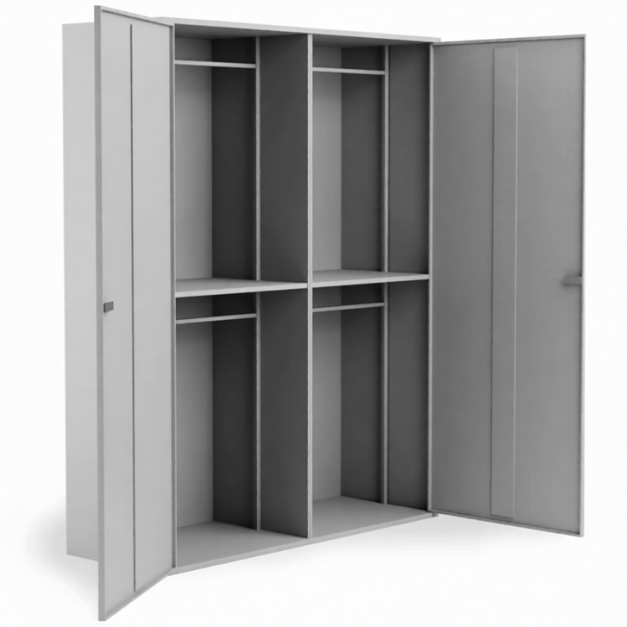 Шкаф усиленный для хранения бронежилетов и касок БРК-3 (1800x1400x500)