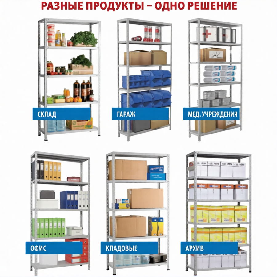 Стеллаж MS STANDART 2200х1000х600 (5 полок)