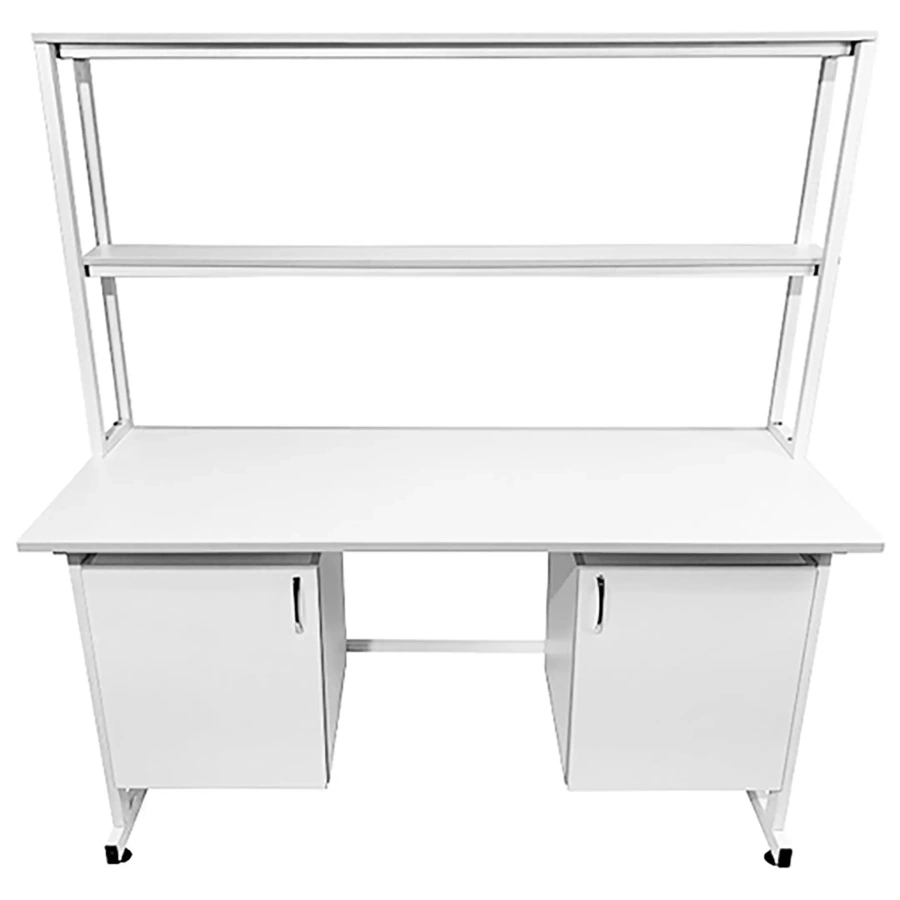 Стол лабораторный с надстройкой СЛн 16.005 (белый)