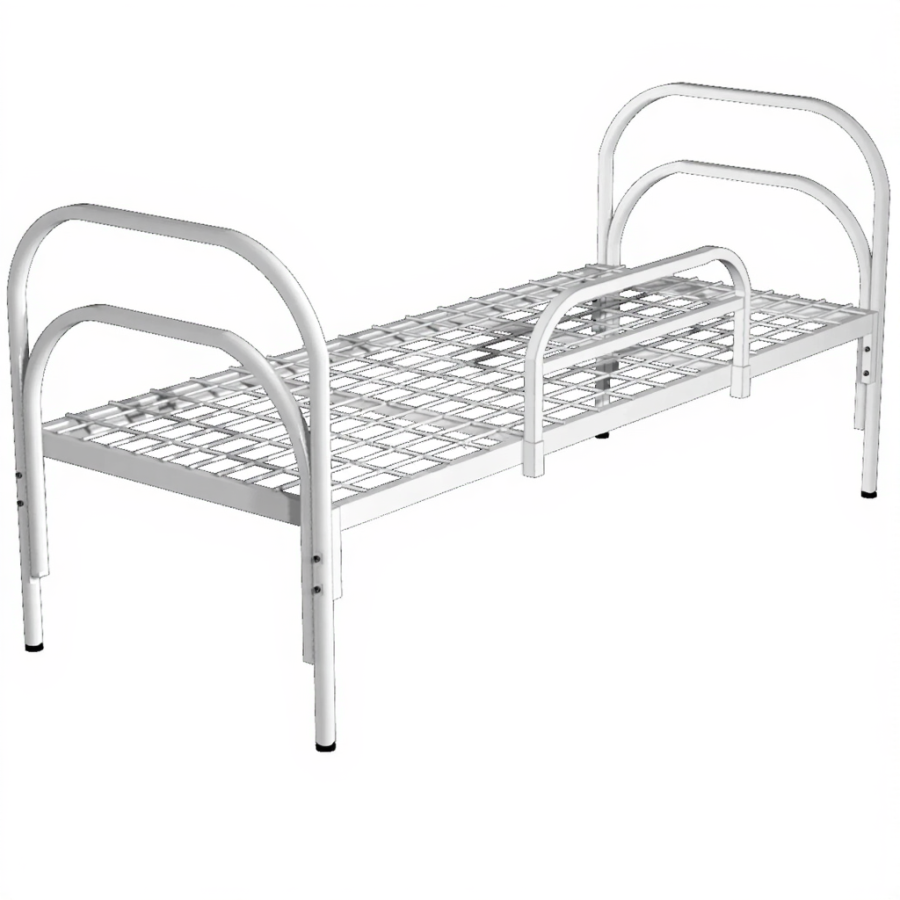 Кровать подростковая с ограждением КМП-1П-01 (каркас белый)