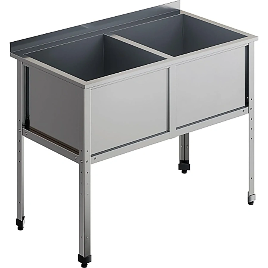 Ванна моечная двухсекционная с бортом ВМС-2/4-Б-ЭК